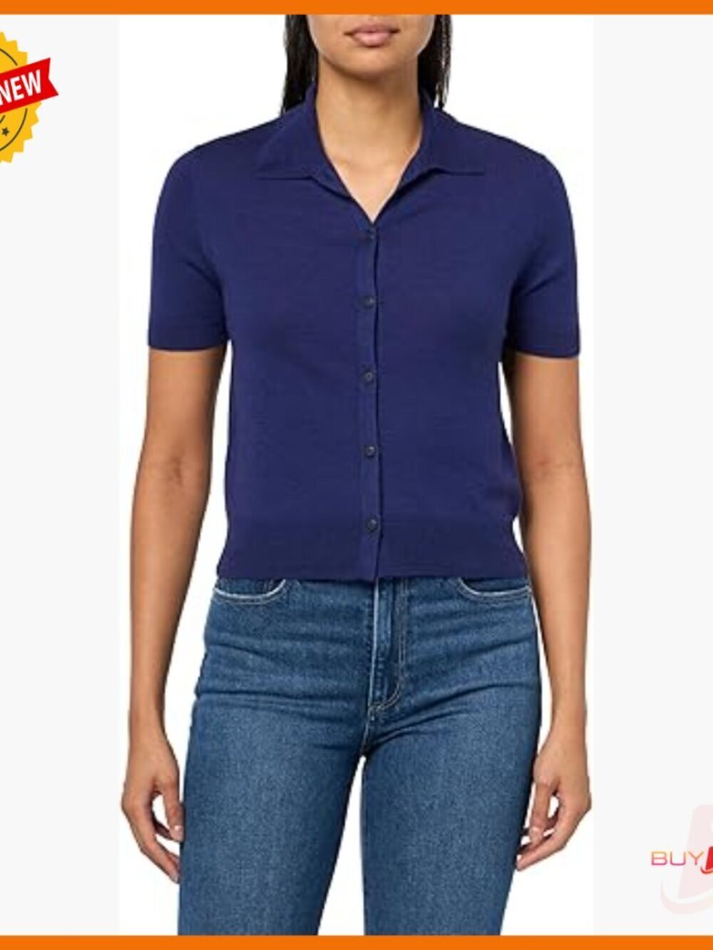 Cotton Button Down Shirt Standard Length Collared Pull On